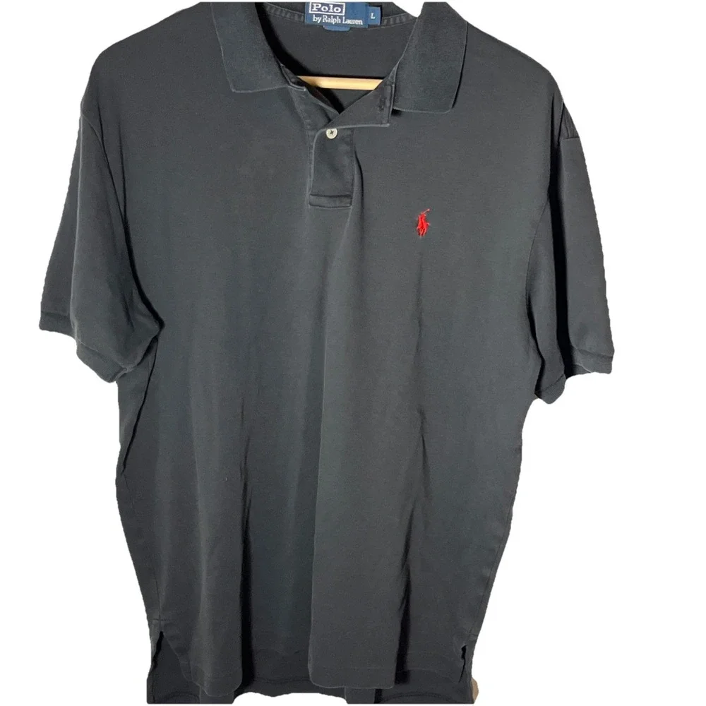 Polo Ralph Lauren Shirt Men's Large‎ Short Sleeve Red Logo Pony